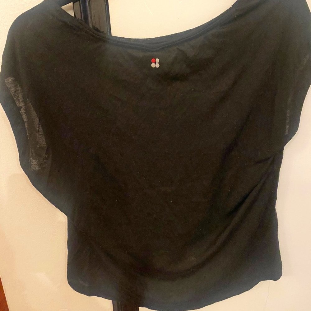 Sweaty Betty, yoga workout cover up top, black, XS